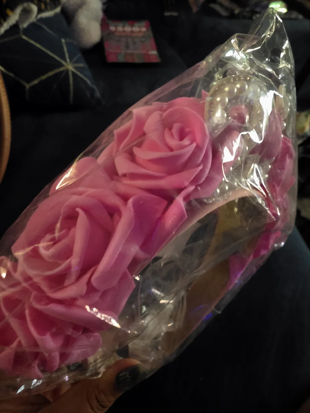 Birthday Headband - 21 Bling Pink Floral Number Headband
